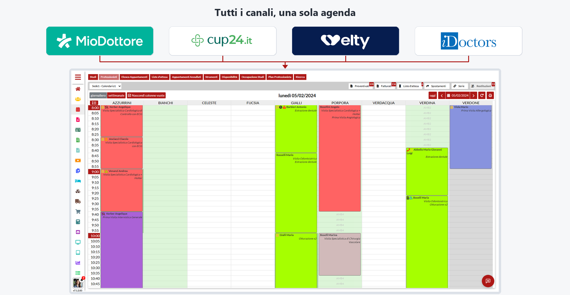 MioDottore, CUP24, Elty e iDoctors collegati alla stessa agenda DBMedica MioDottore, CUP24, Elty e iDoctors collegati alla stessa agenda DBMedica
